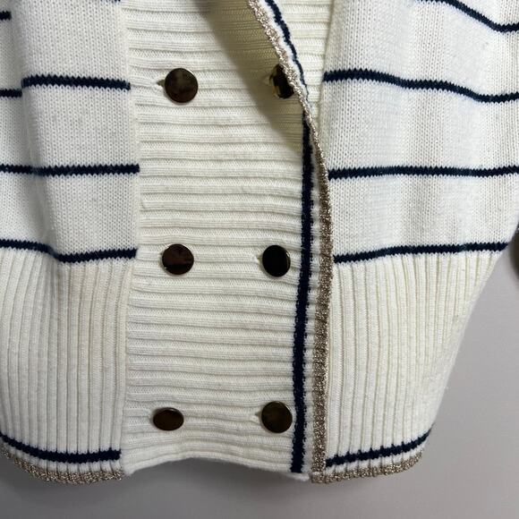 Vintage 80s Expressly for Joyce Nautical Old Money Striped Women's Sweater Small - Picture 3 of 7
